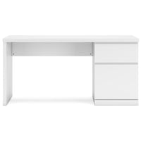 Onira Home Office Desk, 60 Inch Rectangular Top w Drawer, White Wood -BM328131