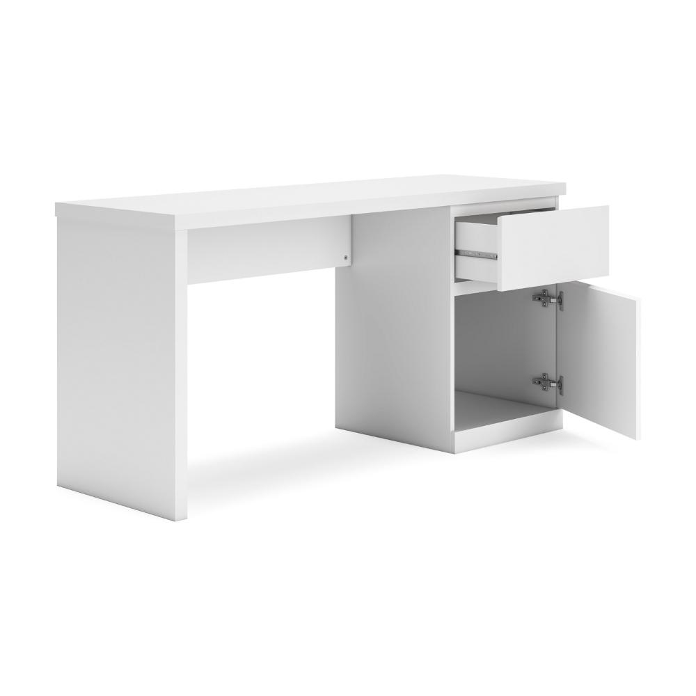 Onira Home Office Desk, 60 Inch Rectangular Top w Drawer, White Wood -BM328131
