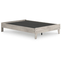 Shawn Full Size Minimalist Platform Bed, Light Gray Wood Frame -BM328133