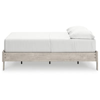Shawn Full Size Minimalist Platform Bed, Light Gray Wood Frame -BM328133