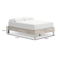 Shawn Full Size Minimalist Platform Bed, Light Gray Wood Frame -BM328133