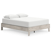 Shawn Queen Size Minimalist Platform Bed, Light Gray Wood, Low Profile -BM328134