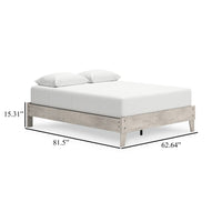 Shawn Queen Size Minimalist Platform Bed, Light Gray Wood, Low Profile -BM328134