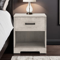 Shawn Nightstand, 1 Drawer and 1 Shelf, Light Gray Wood, 20 Inch -BM328137