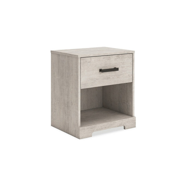 Shawn Nightstand, 1 Drawer and 1 Shelf, Light Gray Wood, 20 Inch -BM328137