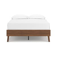 Forni Full Size Platform Bed, Dark Brown Wood, Sleek Splayed Legs -BM328138