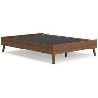 Forni Full Size Platform Bed, Dark Brown Wood, Sleek Splayed Legs -BM328138