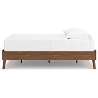 Forni Full Size Platform Bed, Dark Brown Wood, Sleek Splayed Legs -BM328138