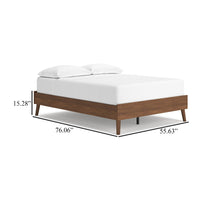 Forni Full Size Platform Bed, Dark Brown Wood, Sleek Splayed Legs -BM328138
