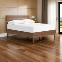 Forni Full Size Platform Bed, Dark Brown Wood, Sleek Splayed Legs -BM328138