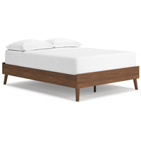 Forni Full Size Platform Bed, Dark Brown Wood, Sleek Splayed Legs -BM328138