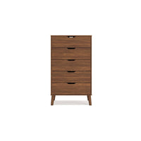 Forni Tall Dresser Chest, 5 Drawers, Transitional Dark Brown, 51 Inch -BM328141