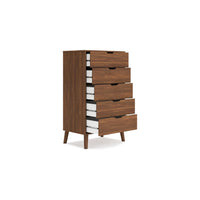 Forni Tall Dresser Chest, 5 Drawers, Transitional Dark Brown, 51 Inch -BM328141