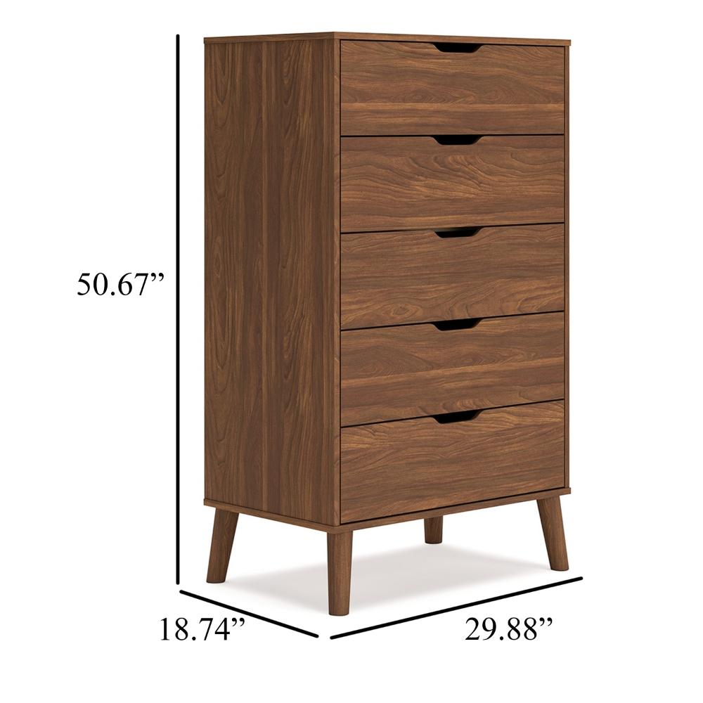 Forni Tall Dresser Chest, 5 Drawers, Transitional Dark Brown, 51 Inch -BM328141