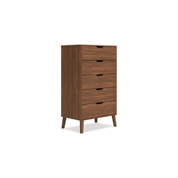 Forni Tall Dresser Chest, 5 Drawers, Transitional Dark Brown, 51 Inch