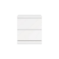 Onira Nightstand, 2 Spacious Drawers, Modern White Wood, 18 Inch -BM328145