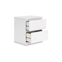 Onira Nightstand, 2 Spacious Drawers, Modern White Wood, 18 Inch -BM328145