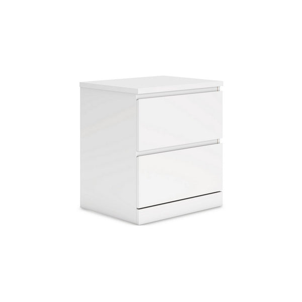 Onira Nightstand, 2 Spacious Drawers, Modern White Wood, 18 Inch -BM328145