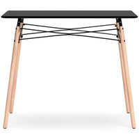 Laara Home Office Desk, Black, Brown Wood, Metal Leg Braces, 36 Inch -BM328147