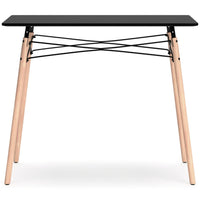 Laara Home Office Desk, Black, Brown Wood, Metal Leg Braces, 36 Inch -BM328147