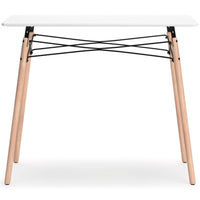 Laara Home Office Desk, White, Brown Wood, Metal Leg Braces, 36 Inch -BM328148