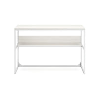 Deni Home Office Desk, 1 Shelf, White Wood, Metal Frame, 47 Inch -BM328150