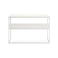 Deni Home Office Desk, 1 Shelf, White Wood, Metal Frame, 47 Inch -BM328150