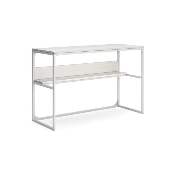 Deni Home Office Desk, 1 Shelf, White Wood, Metal Frame, 47 Inch