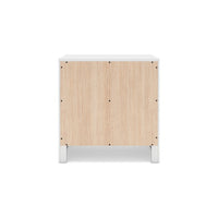 Feo Bedside Nightstand, 2 Drawers, White Okoume Finish, Solid Hardwood -BM328165