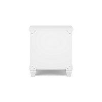 Heno Nightstand, 2 Wide Storage Drawers, Nickel Round Knobs, White -BM328172