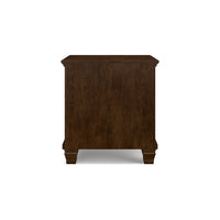 Reno Nightstand, 2 Drawers, Nickel Round Knobs, Rich Brown Solid Wood -BM328175