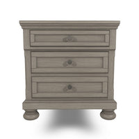 Ryno Nightstand, 2 Drawers, Pull Out Tray, Nickel Round Knobs, Gray -BM328183