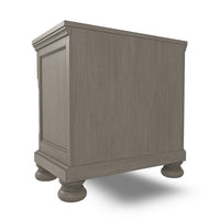 Ryno Nightstand, 2 Drawers, Pull Out Tray, Nickel Round Knobs, Gray -BM328183