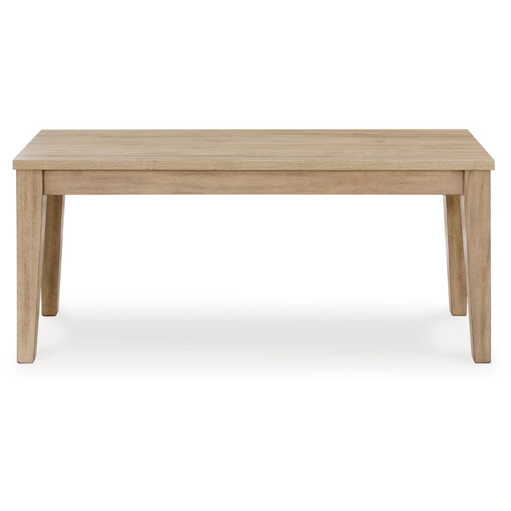 Glim Accent Dining Bench, 42 Inch, Minimalist, Light Brown Hardwood -BM328184