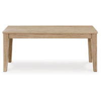 Glim Accent Dining Bench, 42 Inch, Minimalist, Light Brown Hardwood -BM328184
