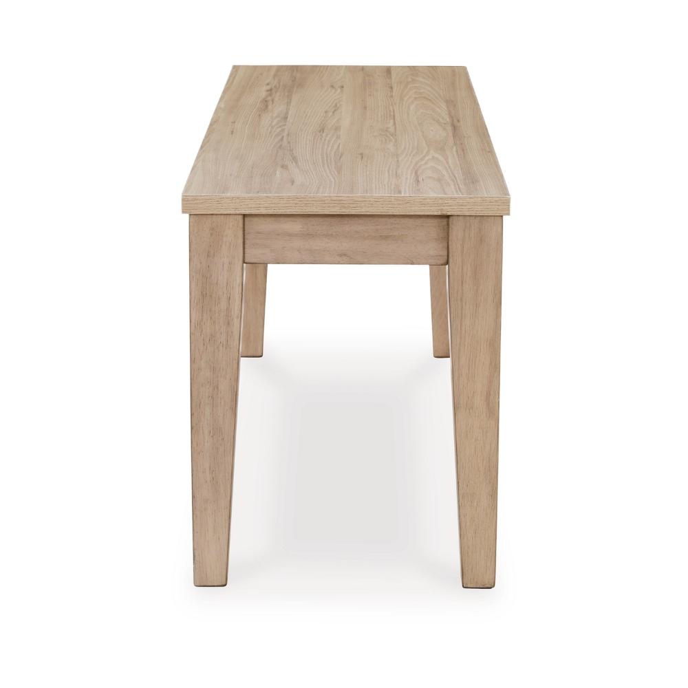 Glim Accent Dining Bench, 42 Inch, Minimalist, Light Brown Hardwood -BM328184