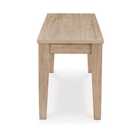 Glim Accent Dining Bench, 42 Inch, Minimalist, Light Brown Hardwood -BM328184
