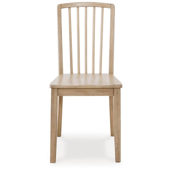 Glim Dining Side Chair Set of 2, Brown Hardwood Seat w Slatted Back -BM328185