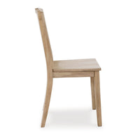 Glim Dining Side Chair Set of 2, Brown Hardwood Seat w Slatted Back -BM328185