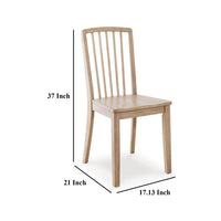 Glim Dining Side Chair Set of 2, Brown Hardwood Seat w Slatted Back -BM328185