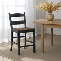 Becy Counter Height Chair Set of 2, 24 Inch, Black and Brown Wood -BM328193