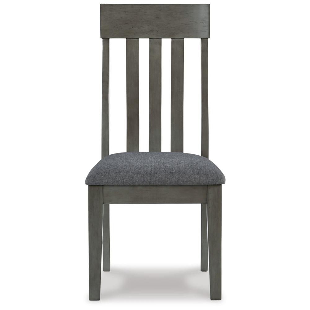 Haly Dining Side Chair Set of 2, Solid Wood Gray Frame, Fabric Seat -BM328204