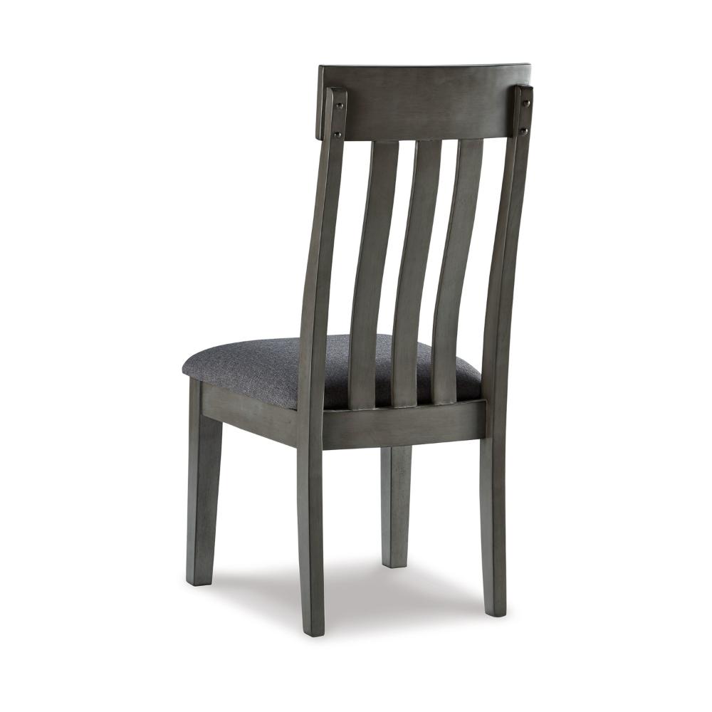 Haly Dining Side Chair Set of 2, Solid Wood Gray Frame, Fabric Seat -BM328204