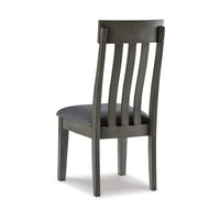Haly Dining Side Chair Set of 2, Solid Wood Gray Frame, Fabric Seat -BM328204