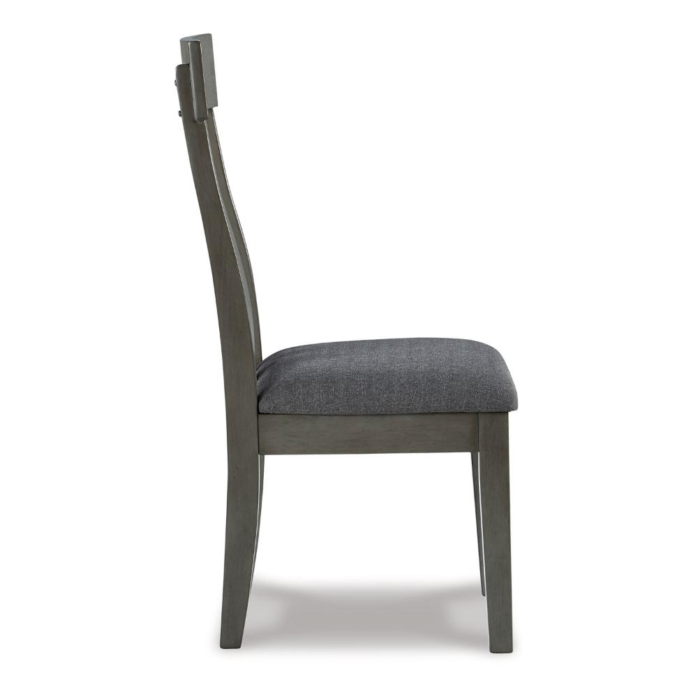 Haly Dining Side Chair Set of 2, Solid Wood Gray Frame, Fabric Seat -BM328204