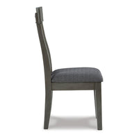 Haly Dining Side Chair Set of 2, Solid Wood Gray Frame, Fabric Seat -BM328204