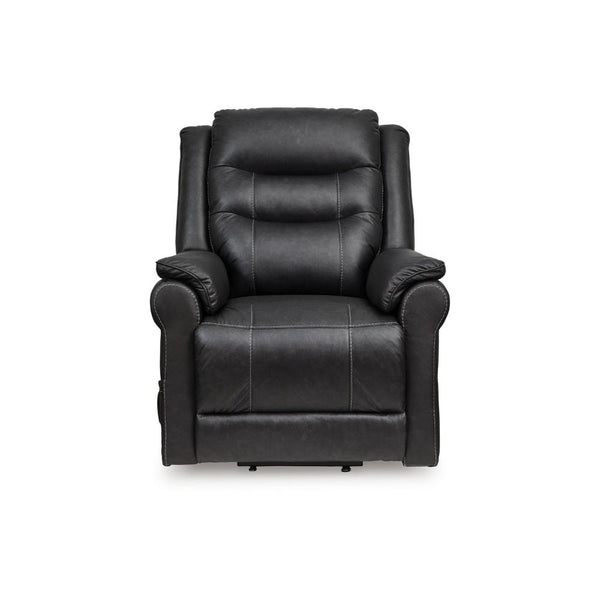 Otim Power Lift Recliner Chair, 35in, Heat Massage, Black Faux Leather -BM328230