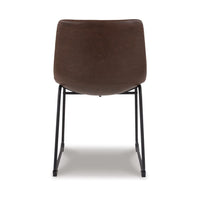 Tia Dining Chair Set of 2, Brown Faux Leather, Bucket Seat, Metal -BM328234