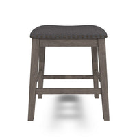 Caity Counter Height Stool Set of 2, Gray Wood Frame, Cushioned Seat -BM328241