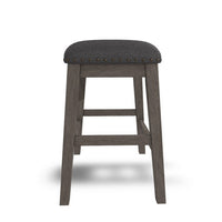 Caity Counter Height Stool Set of 2, Gray Wood Frame, Cushioned Seat -BM328241